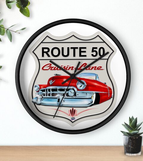 Route 50 Cadillac -Wall Clock Gift