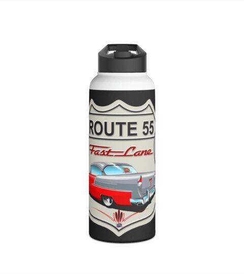 Route 55 Fast Lane Logo- Men’s Gift Stainless Steel Water Bottle, Standard Lid