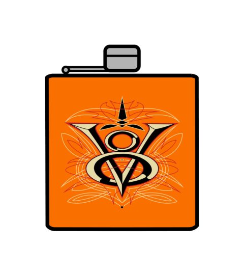 V8 Logo with pinstriping Stainless Steel Flask, 6oz