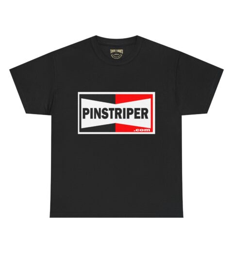 Pinstriper Logo T‑Shirt — Retro Black & Red Automotive Graphic Tee