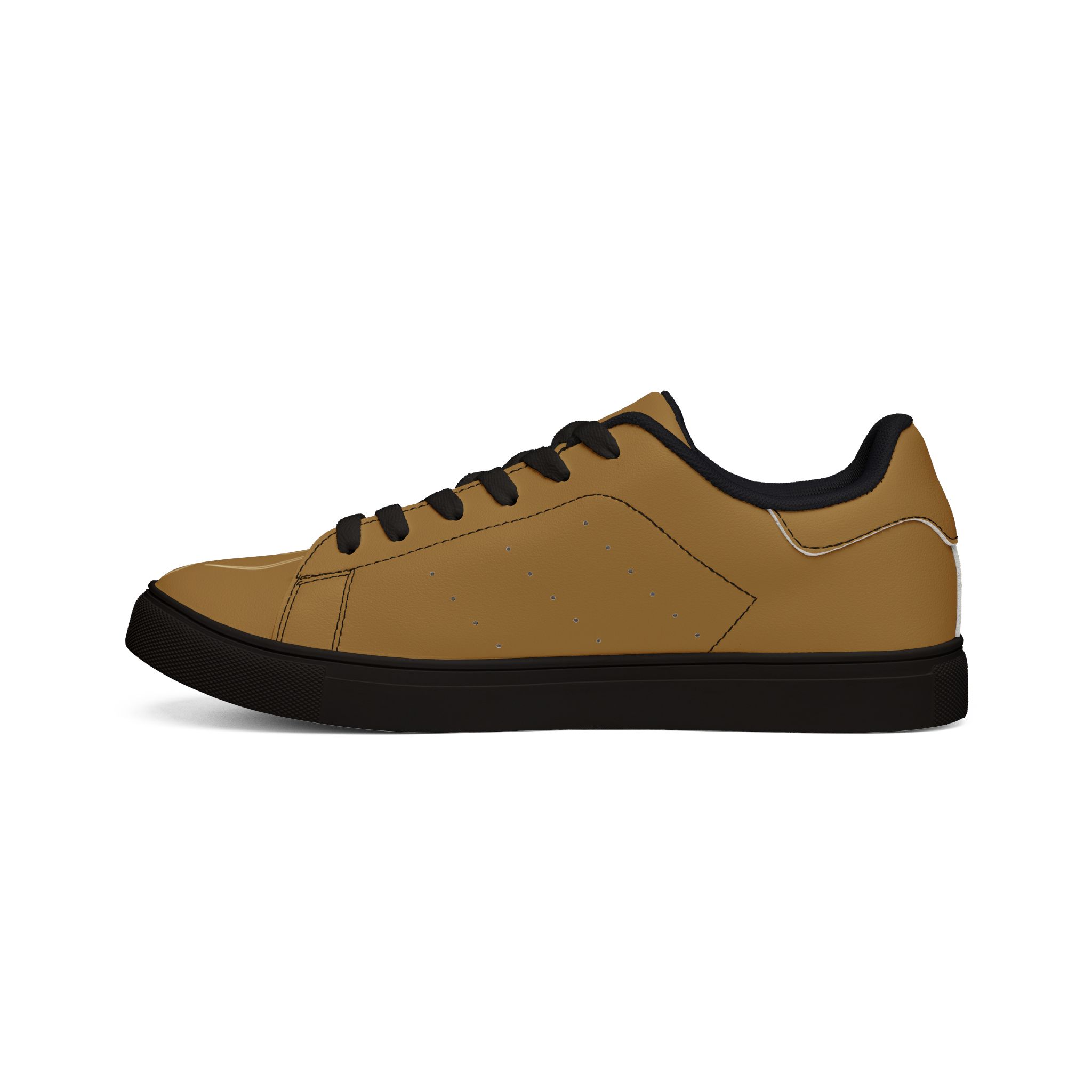 Brown Tonys Pinstriping Low-Top Leather Sneakers — Graphic Men's Casual Shoes great gift - Image 8