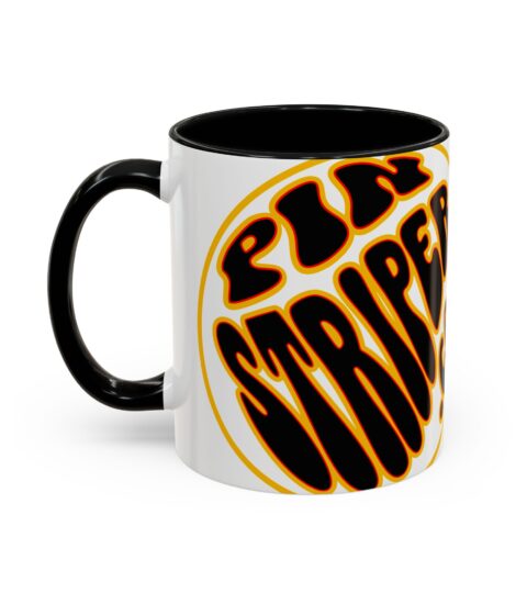 Accent Coffee Mug – Retro “Pink Striper” Logo Ceramic Coffee Cup (11/15oz)