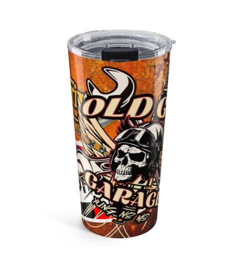 Garage Skull 20oz Tumbler — Old Goat Pinstriping Mechanic Travel Cup