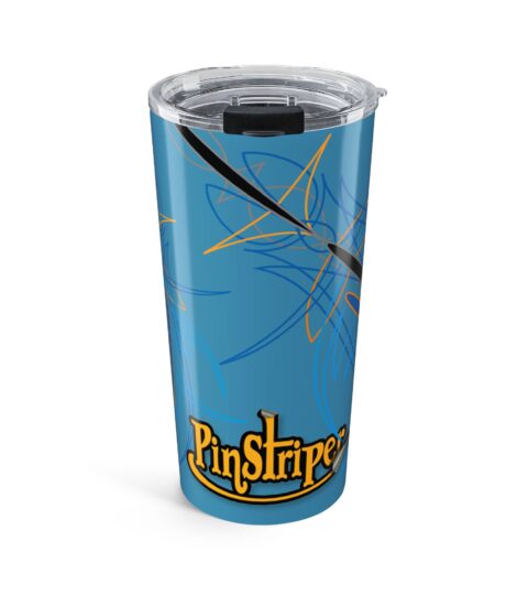 20oz Blue Pinstripe Tumbler — Insulated Travel Cup