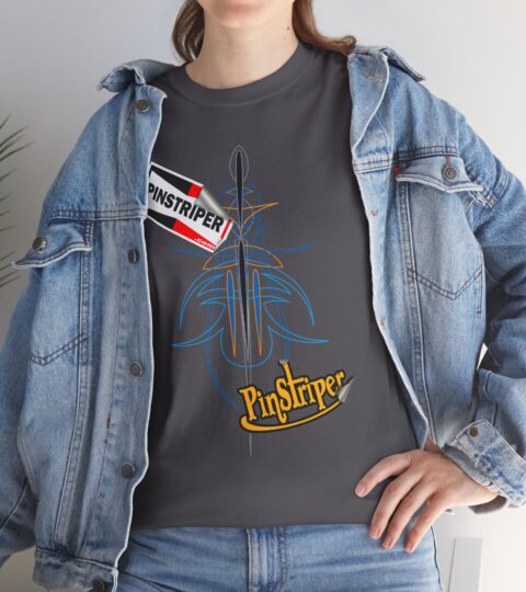 Pinstripe Graphic Tee — Retro Pinstriping Car Art T‑Shirt