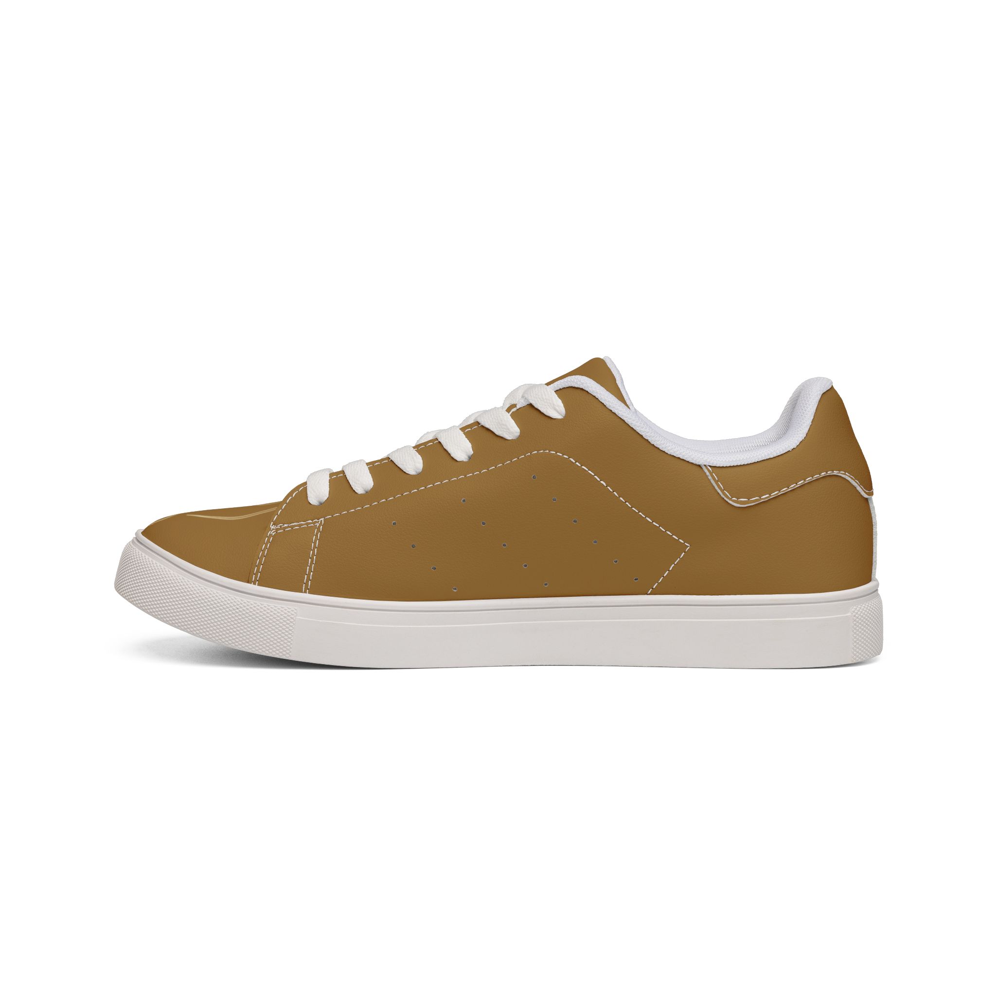 Brown Tonys Pinstriping Low-Top Leather Sneakers — Graphic Men's Casual Shoes great gift - Image 4