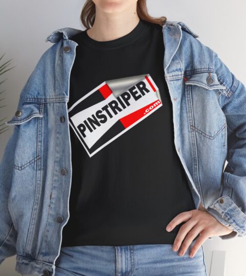 Pinstriper Logo T-Shirt — Graphic White Tee with ‘PINSTRIPER’ Design