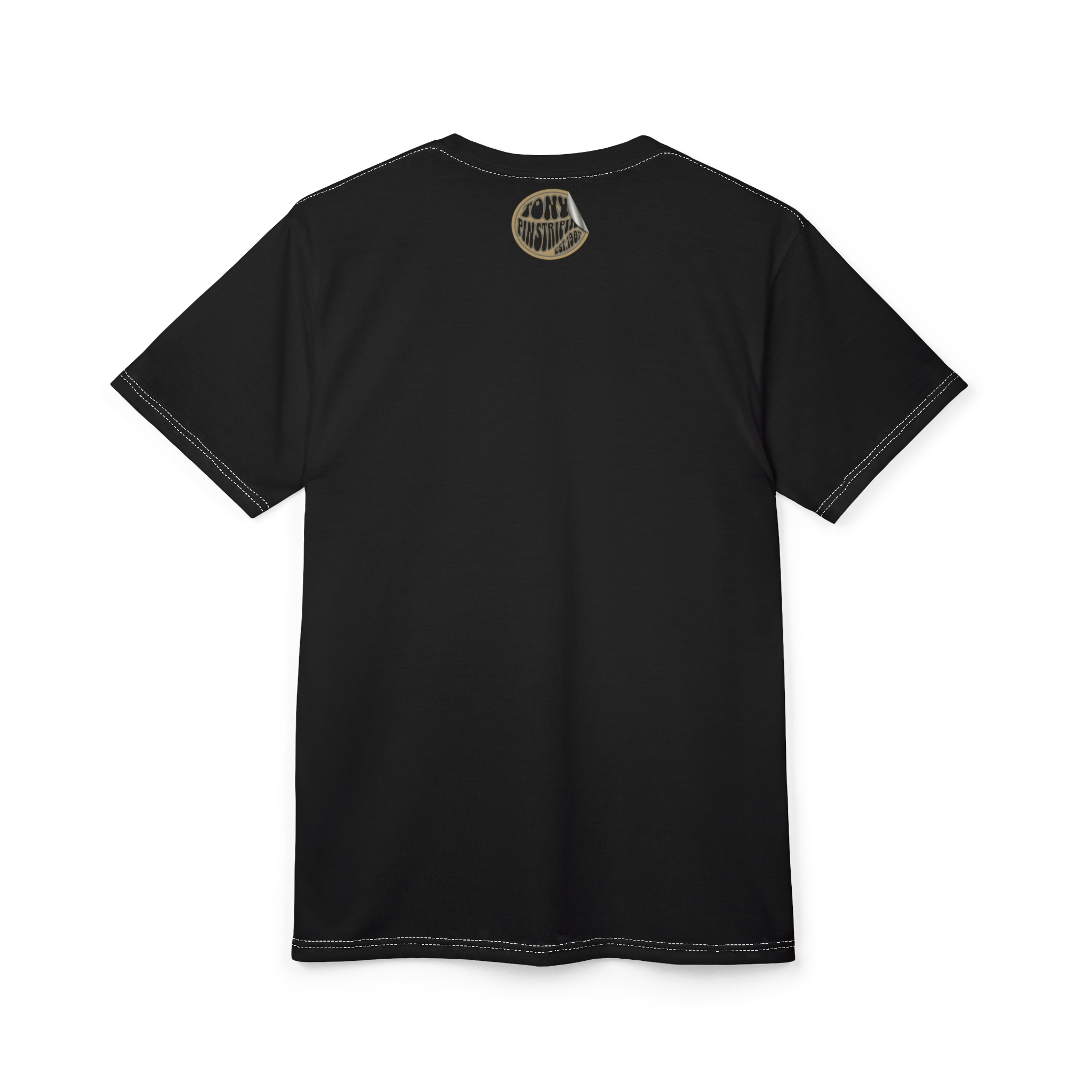 Chrome flying eyeball with pinstriping — Retro Lowrider Car Graphic Tee - Image 4