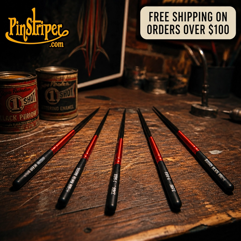 Wizard Black Widow scrolling brush Mac pinstriping brushes Kafka pinstriping brushes von dago pinstriping brushes