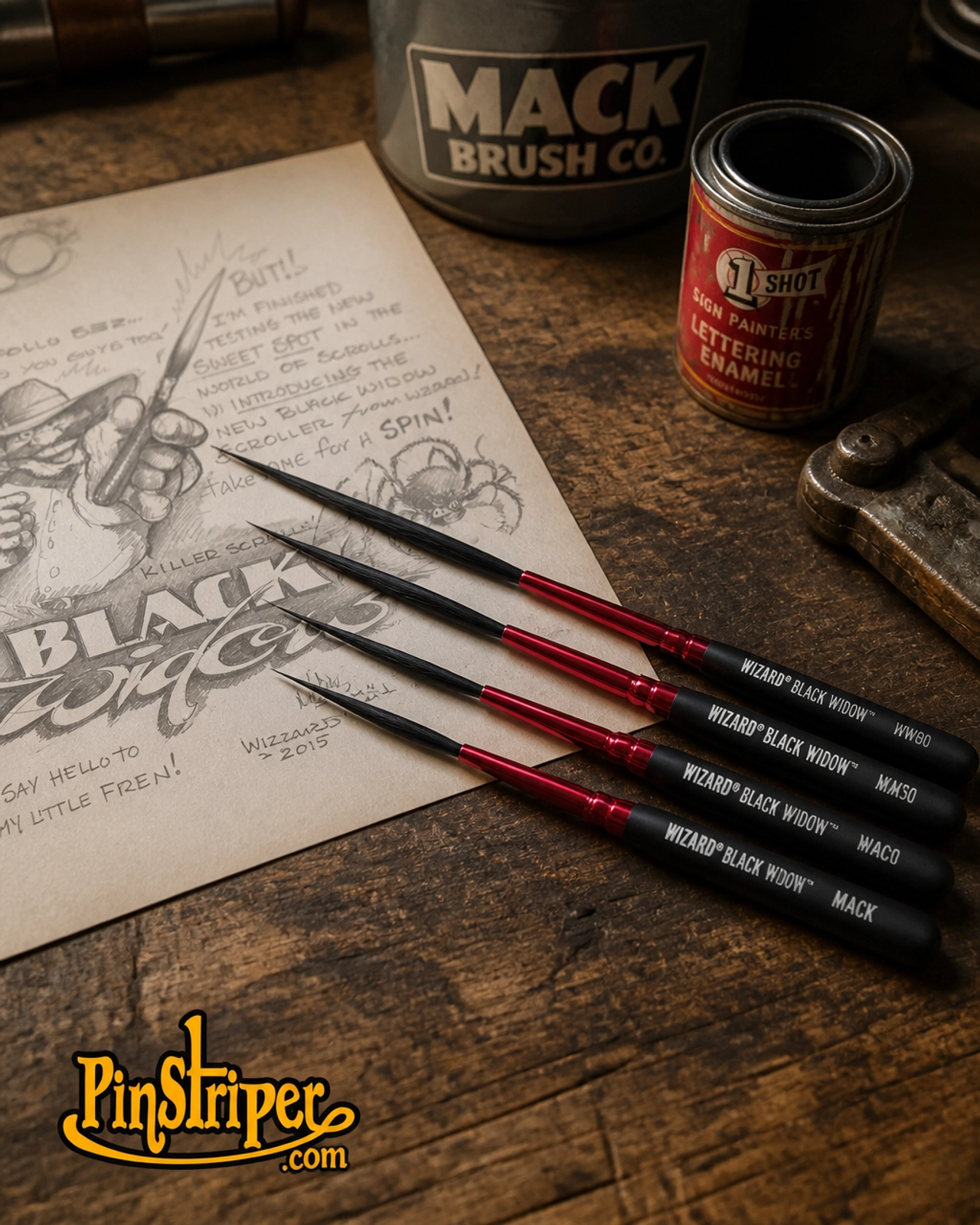 Wizard Black Widow scrolling brush Mac pinstriping brushes Kafka pinstriping brushes von dago pinstriping brushes